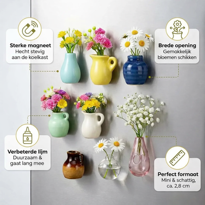 FloraDots - Keramische mini vaas magneten